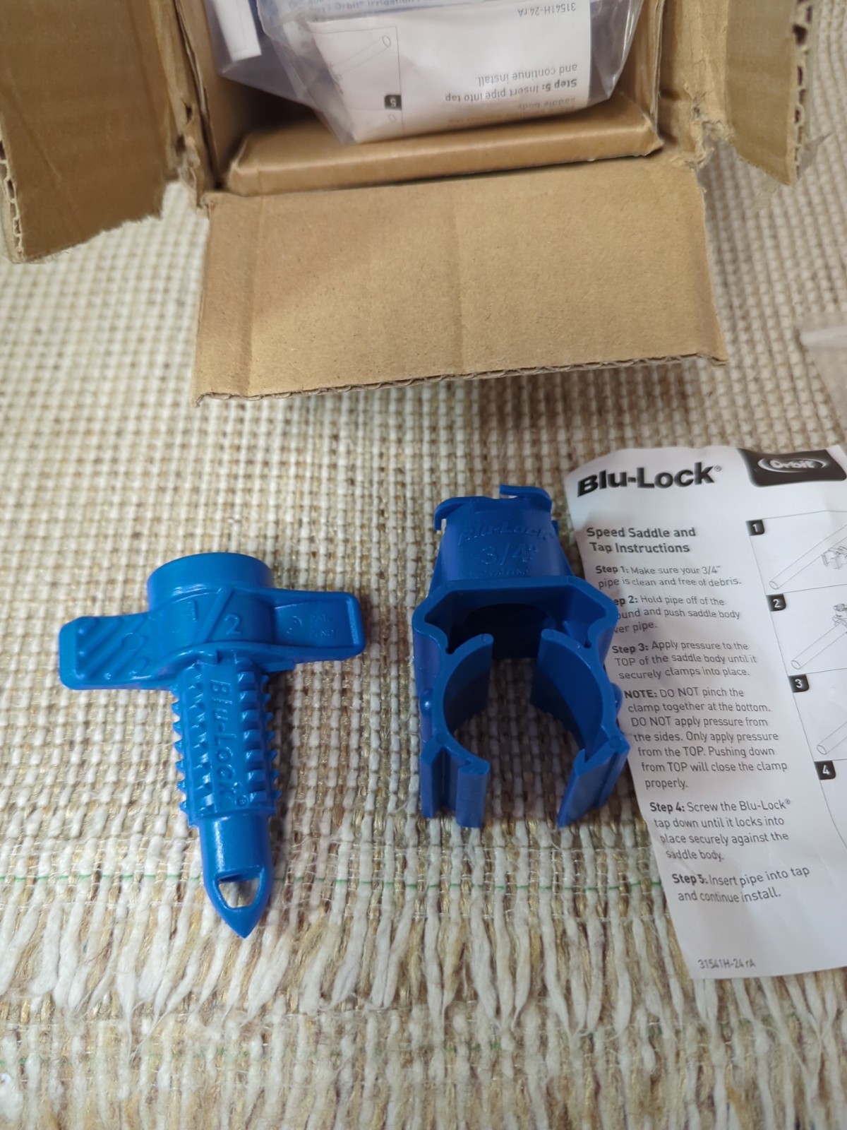 Orbit Blu-Lock Saddle with 1/2" Blu-Lock Tap 3/4" 31541H. 10 Pack