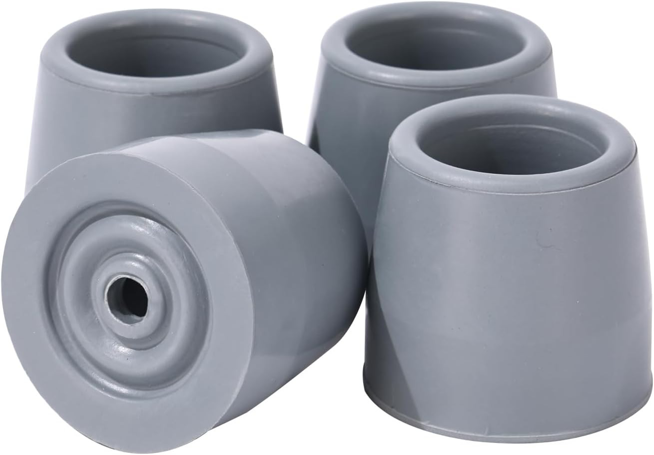 4PCS Rubber Walker Tips 1 '' Heavy Duty Replacement Tips for Walkers, Commodes,