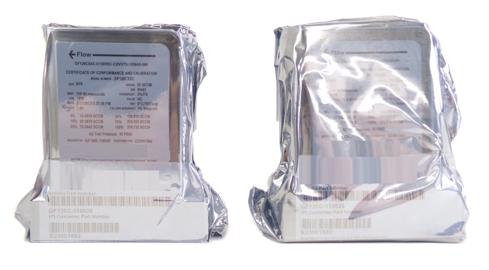 Brooks Instrument GF120C-110026 Mass Flow Controller MFC Lot of 2 New