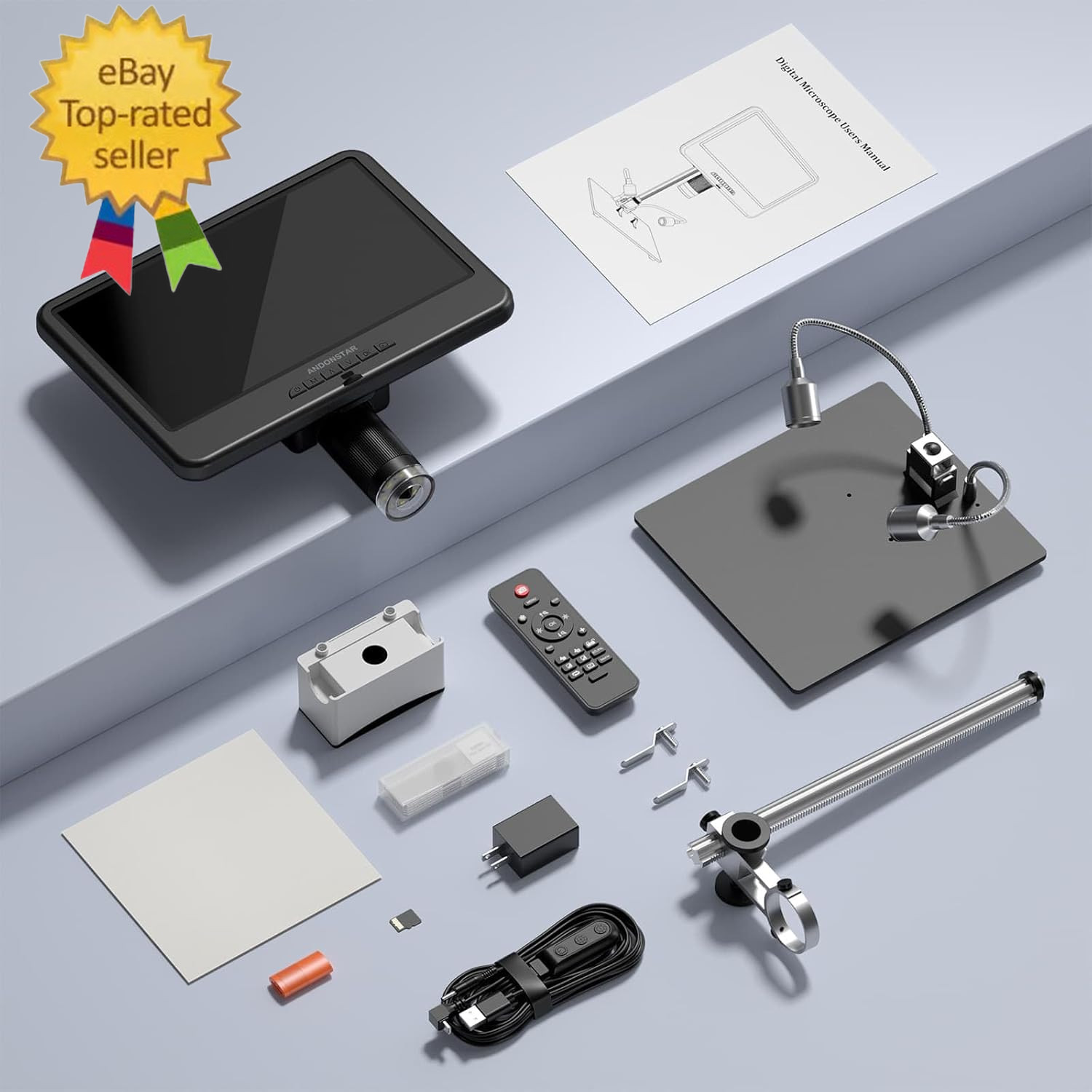 AD210 10.1 Inch LCD Digital Microscope for Adults, Soldering Microscope