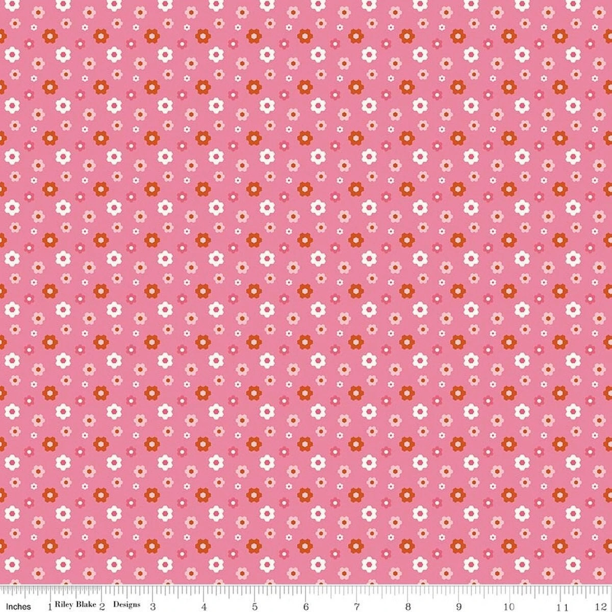 Fat Quarter Riley Blake "Patchwork" Floral Pink Quilt Cotton