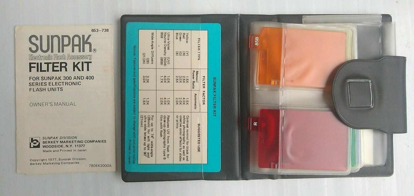 Sunpack Electronic Flash Accessory Filter Kit for Flash Units Incomplete