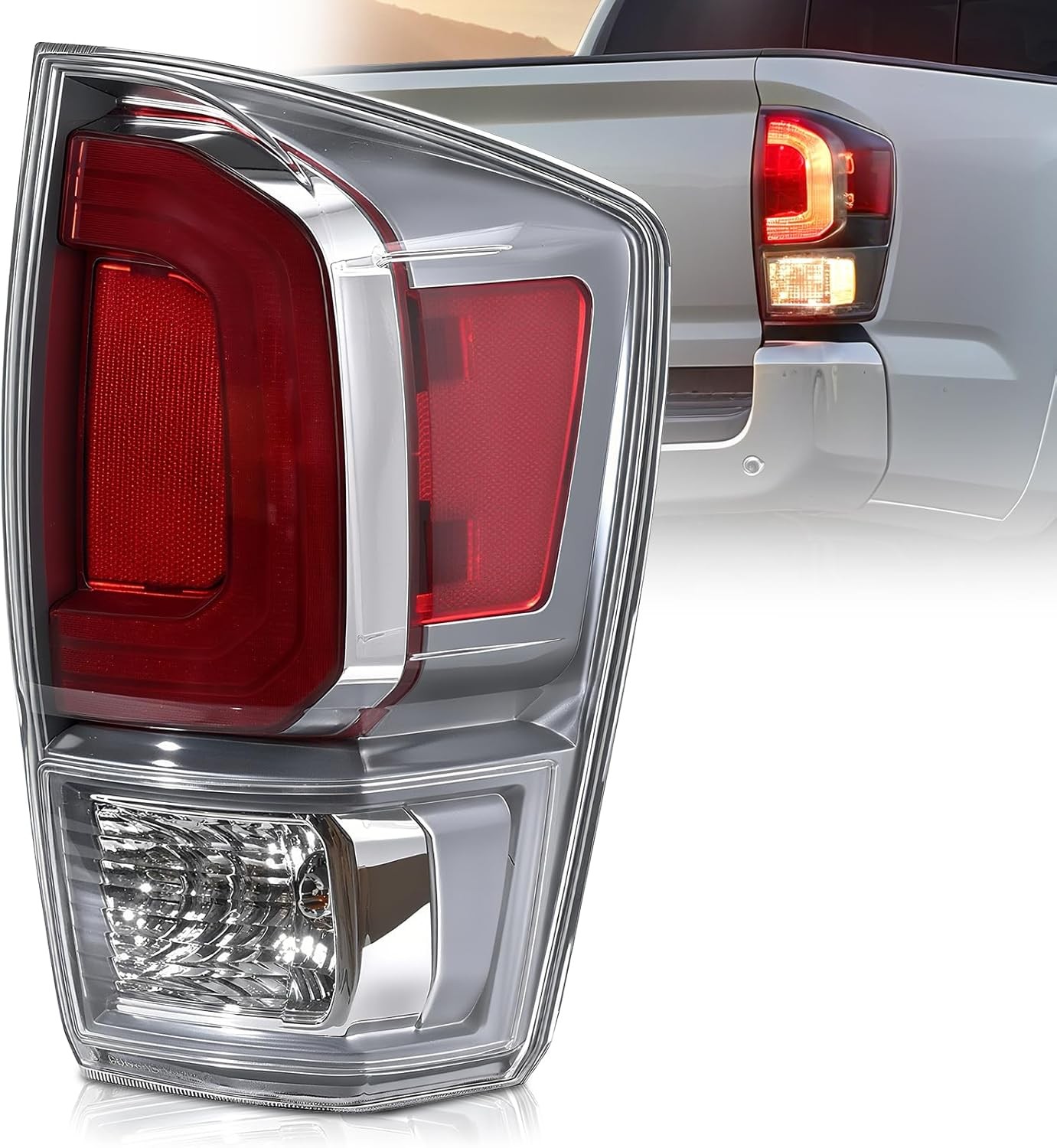 Right Tail Light Assembly Compatible with 2016-2023 Toyota Tacoma, Rear Tailli..
