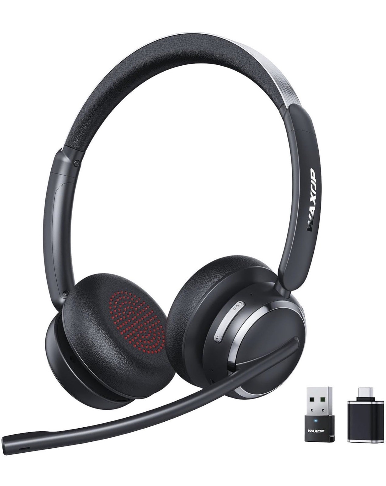 Wireless Headset with Mic for Work, USB A/C Dongle, Bluetooth 6.0 Headset wit...