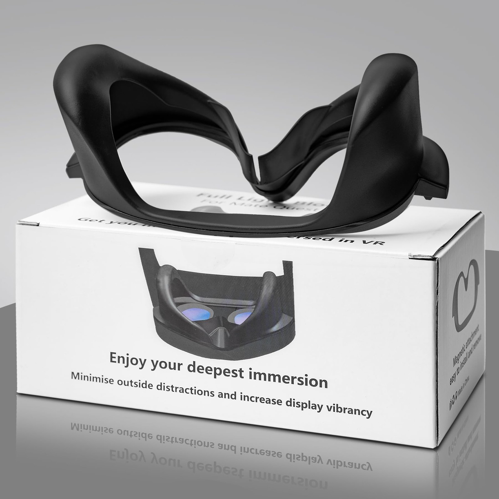 for Quest Pro Full Light Blocker,Silicone Facial Interface Magnetically Black