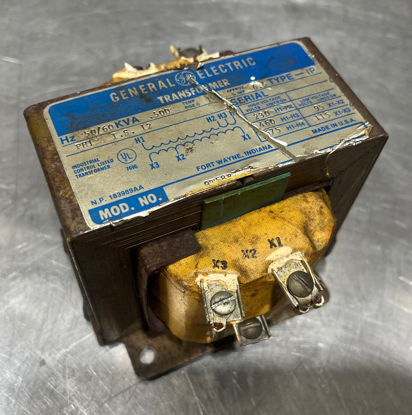 GE General Electric 9T58B7008 50/60Hz 1 Phase Transformer Kva .500 *USED Surplus