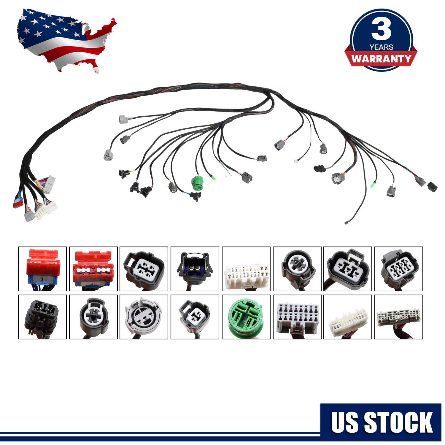OBD1 D & B-series Tucked Engine Wire Harness For 92-05 Civic Integra B16 B18 D16