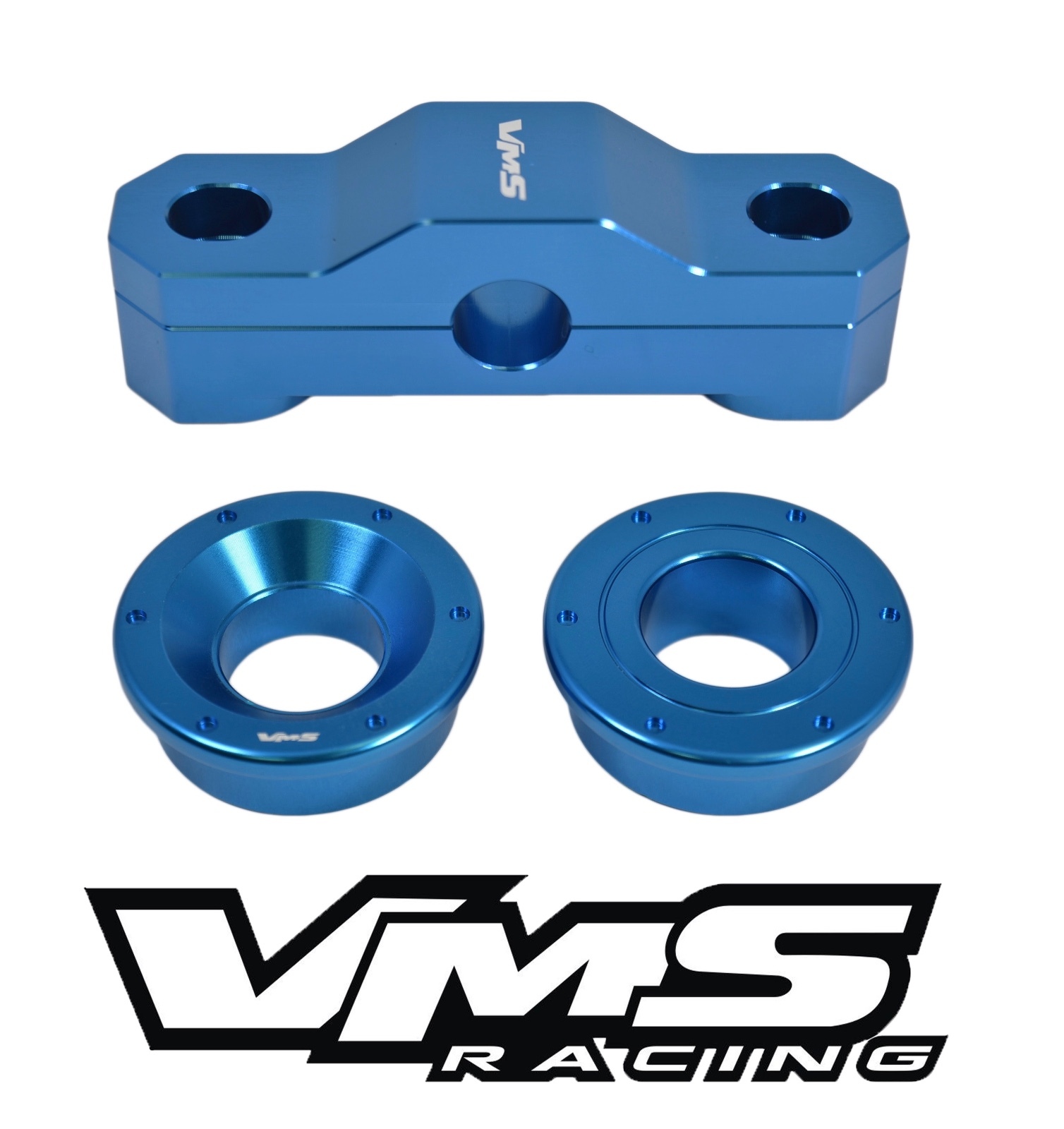 VMS RACING BILLET 2PC SOLID F+R SHIFTER BUSHINGS 96-00 HONDA CIVIC B-SERIES BLUE