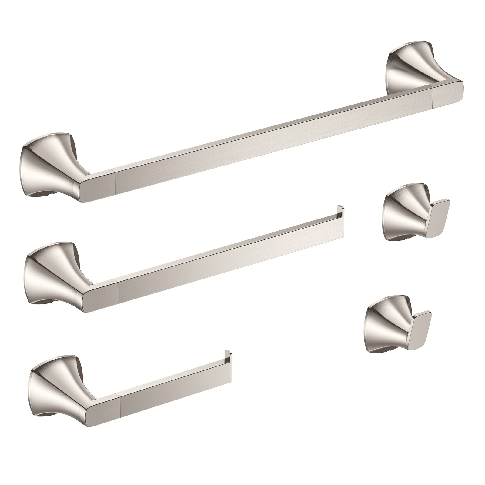 5-Pieces Brushed Nickel Bathroom Hardware Accessories Set 18inch Wall Mounted