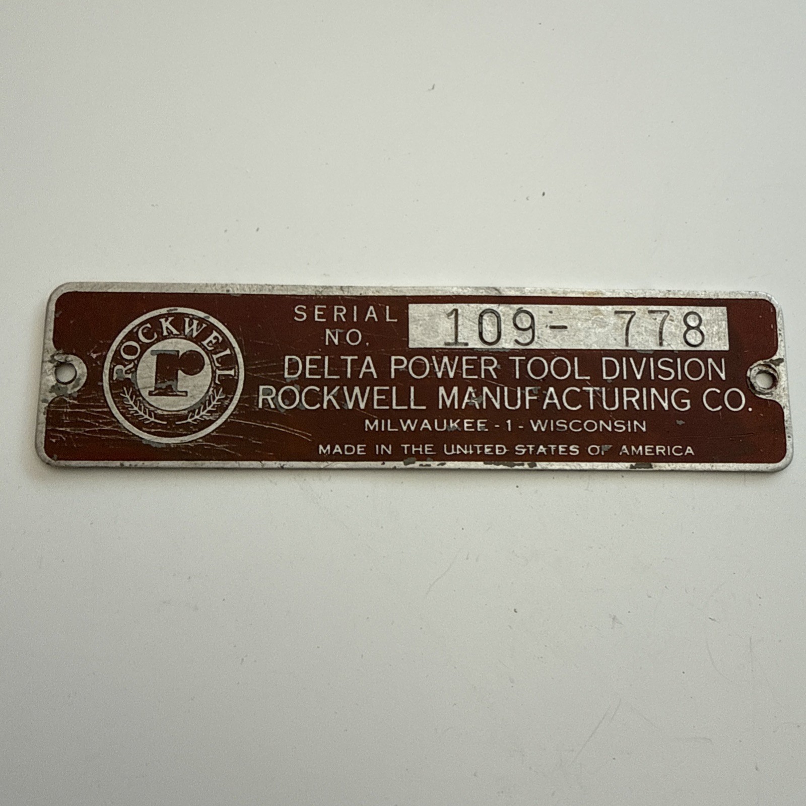 Vintage Delta ID Badge / Name Plate 4” 1953