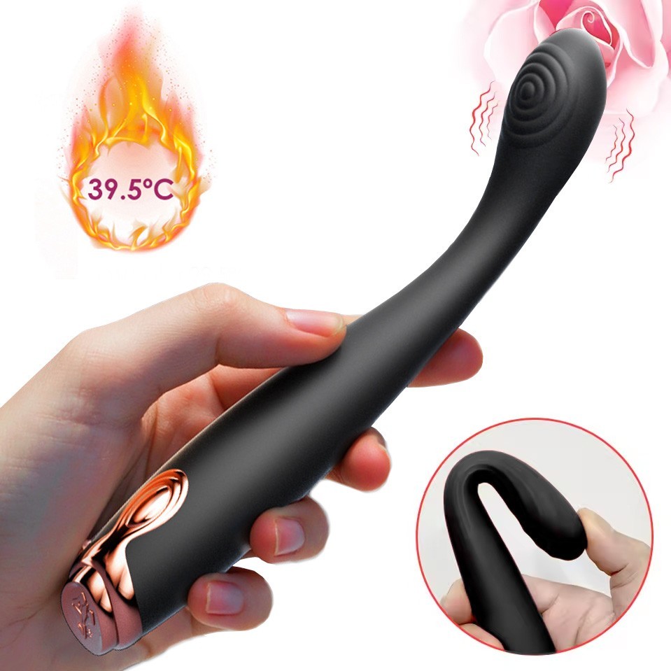 Women Mini Heating Powerful Bullet Shape 10 Speed Vibrating Massage Rechargeable