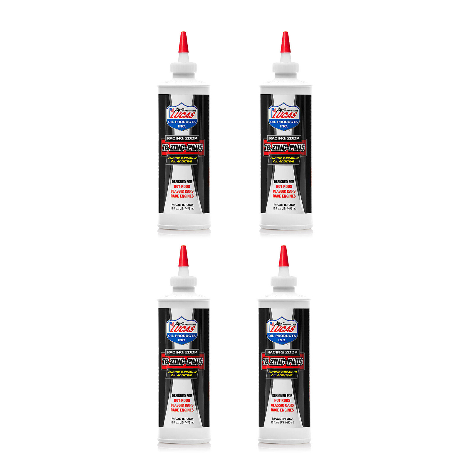 Lucas Oil 10063 TB Zinc Plus Engine Break-In Oil Additive 16oz / 473ml Pack of 4