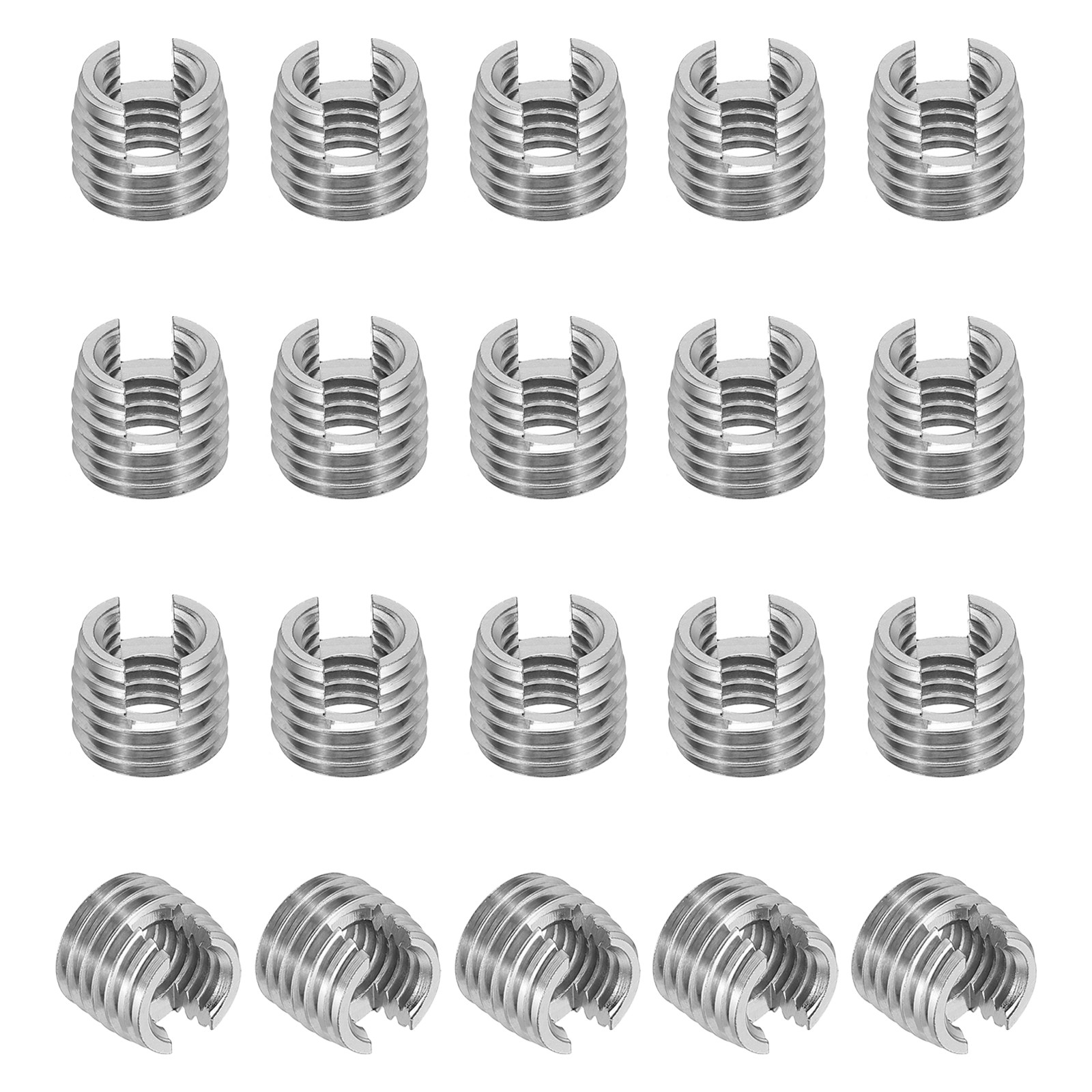 20 Pcs 303 Stainless Steel M8 x M12 x 10mm Self-Tapping Threaded Inserts