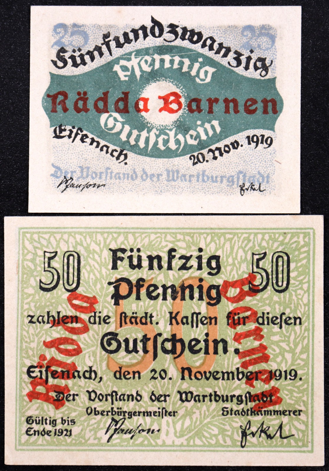 EISENACH 1919 XX-RARE "Rädda Barnen" Overprint Complete Set German Notgeld Radar