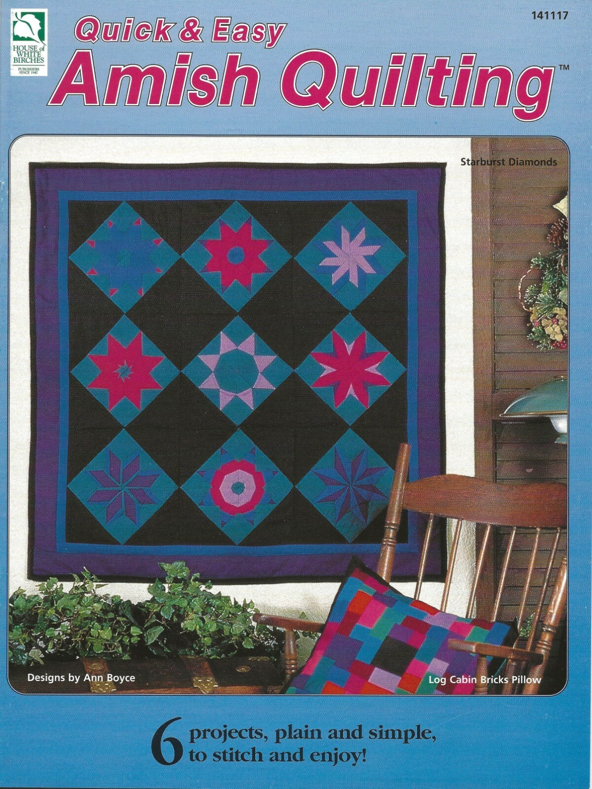 Quick & Easy Amish Quilting Starburst Diamonds Tulip Bed Quilt Valance & BOOK