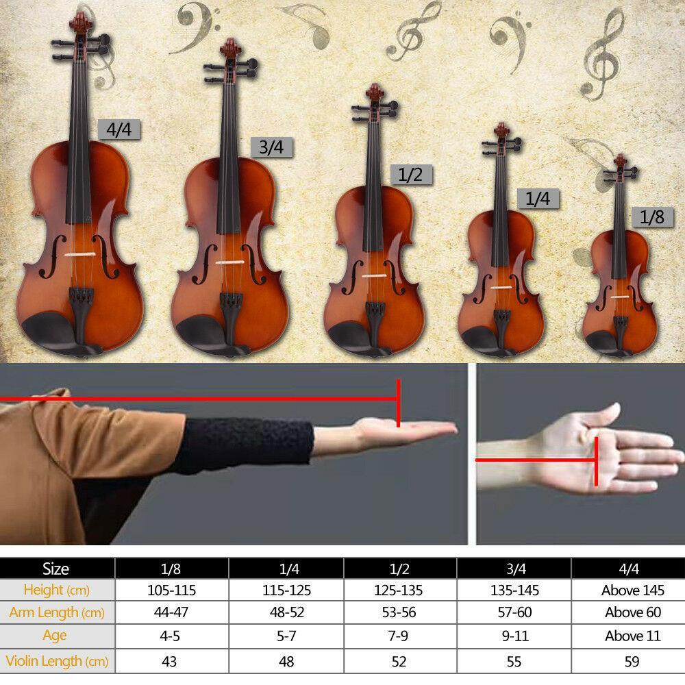 New 6-8 Years Old Children Acoustic Violin 1/4 size Natural + Case+ Bow + Rosin