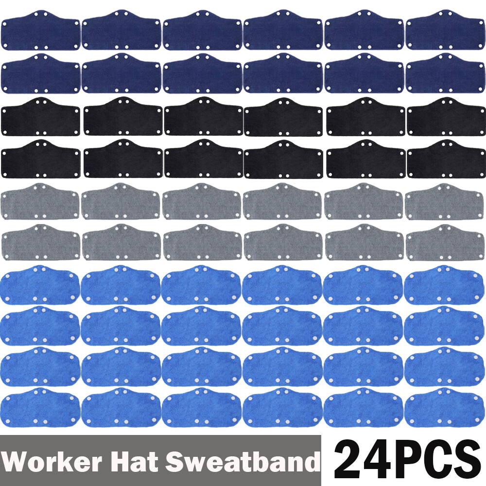 24-Pack Washable Hard Hat Sweatband Liner: Reusable Snap Sweat Band