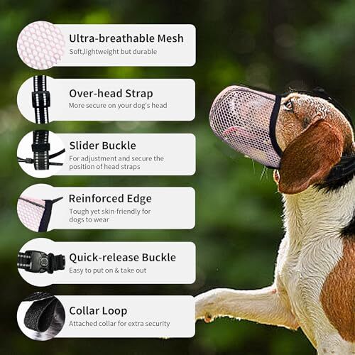 Dog Muzzle Breathable Soft Muzzle for Small Dogs to Anti & Prevent Barking Bi...