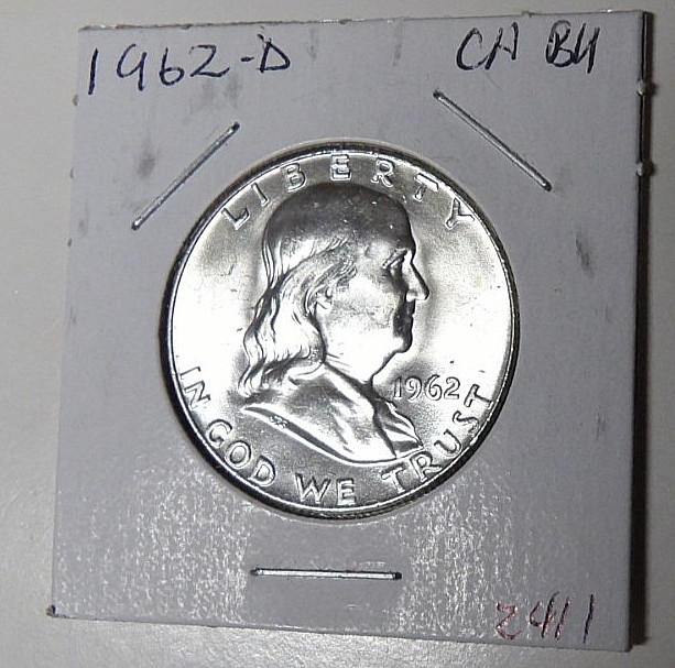Choice BU 1962-D Franklin Silver Half Dollar Uncirculated Denver Mint (8125)