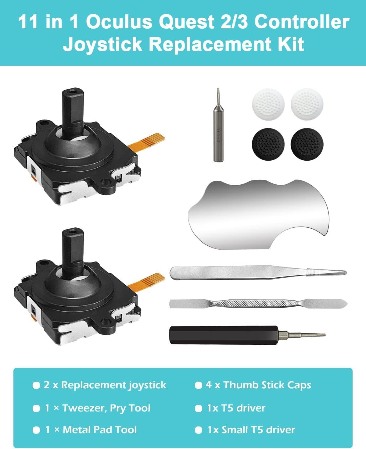Joystick Replacement Kit for Oculus Quest Controller Accessories Set