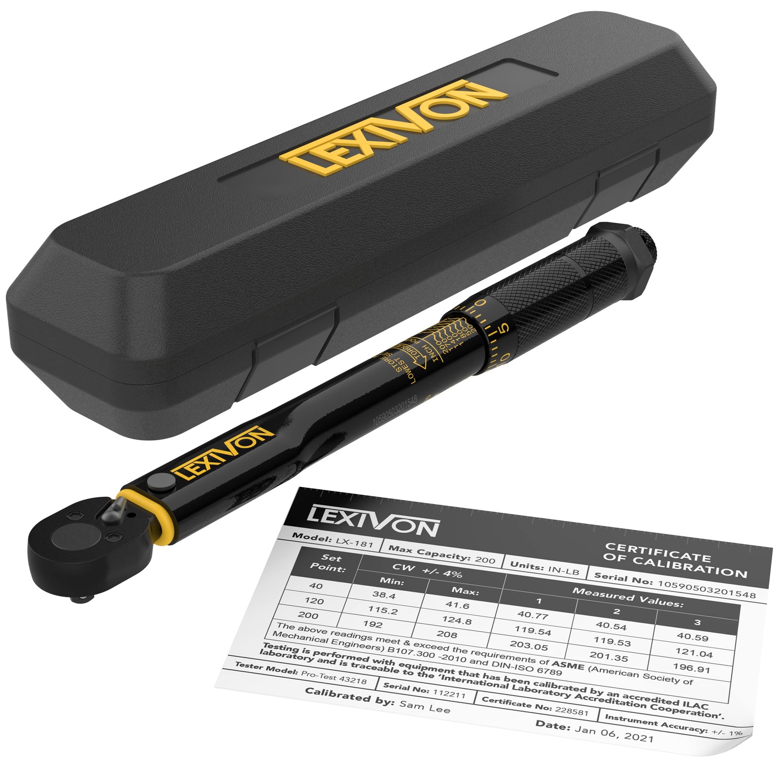 1/4-Inch Drive Torque Wrench 20-200 in-lb / 2.26-22.6 Nm LX-181