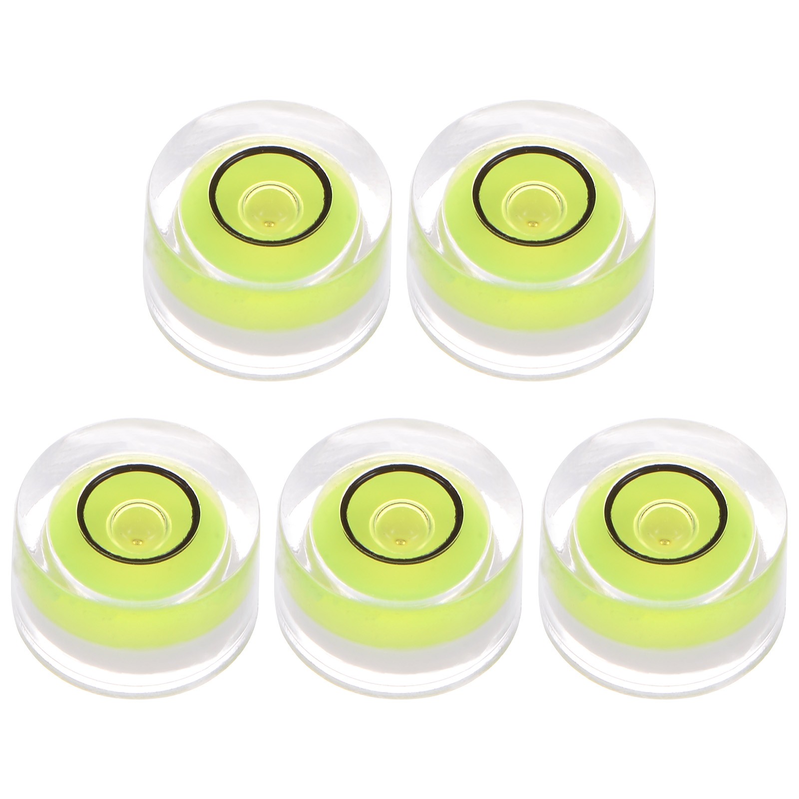 5pcs Round Bubble Level 10x6mm Mini Circular Bullseye Spirit Levels, Lime