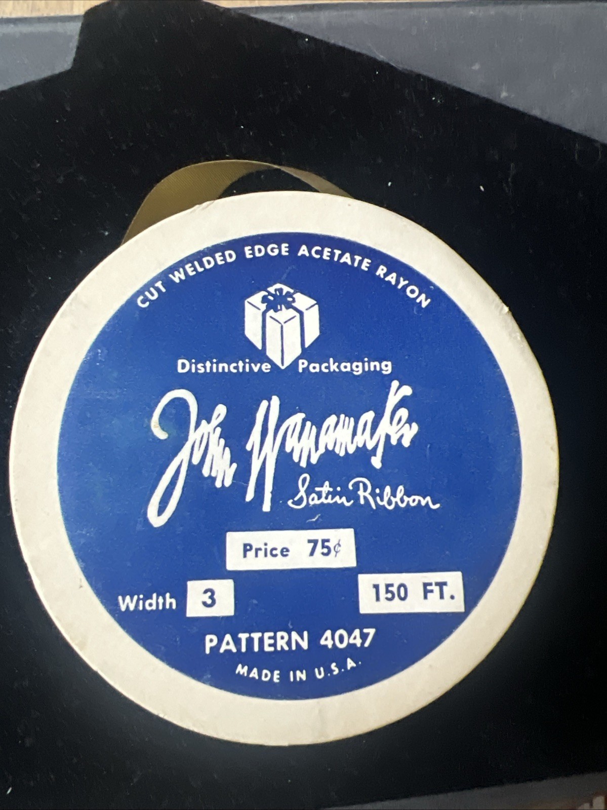 vintage john wanamaker Fashion Ribbon Forest Green  3/4 “