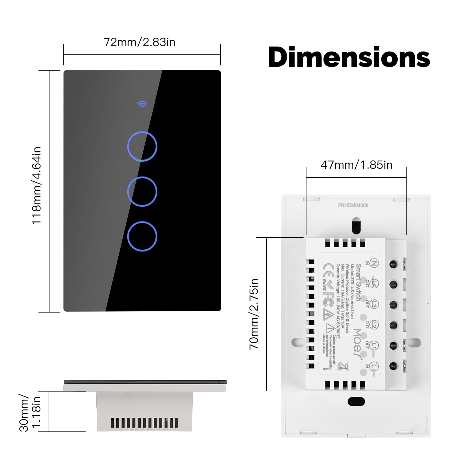 MOES Zigbee Mesh Smart Light Switch Work as Relay Require Neutral Wire Alexa APP