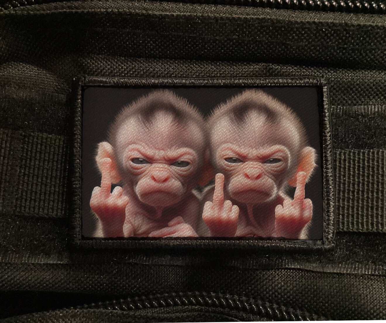 FU Monkey Middle Finger Funny Patch Morale Hook [sub]