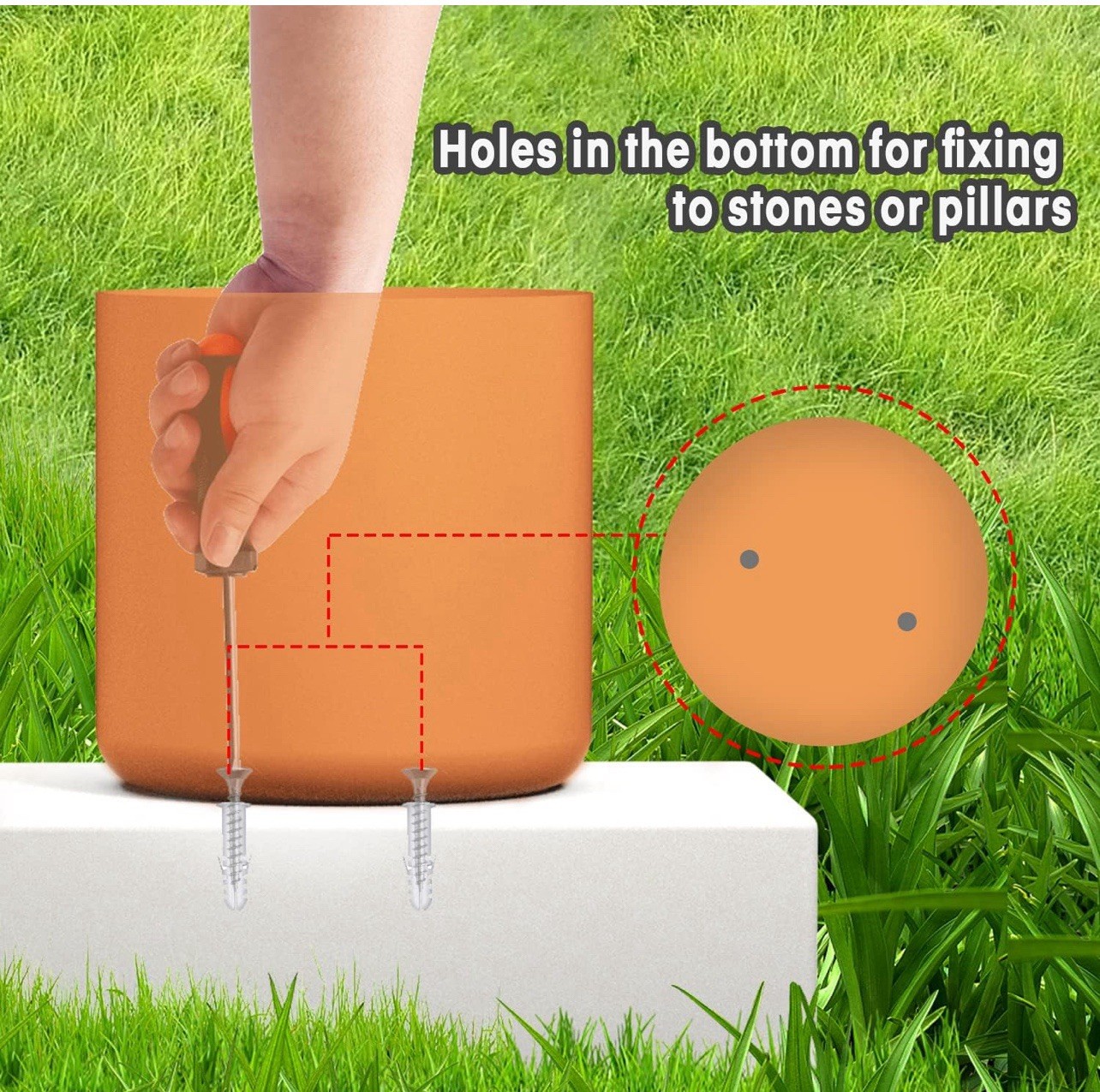 Flower Pot Hidden Safe, Secret Safe Compartment Lock Box-Brown