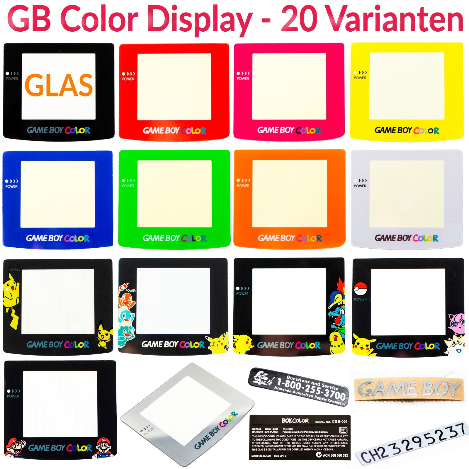 Display Screen for Game Boy Color Plastic GameBoy Display Screen GBC Replacement