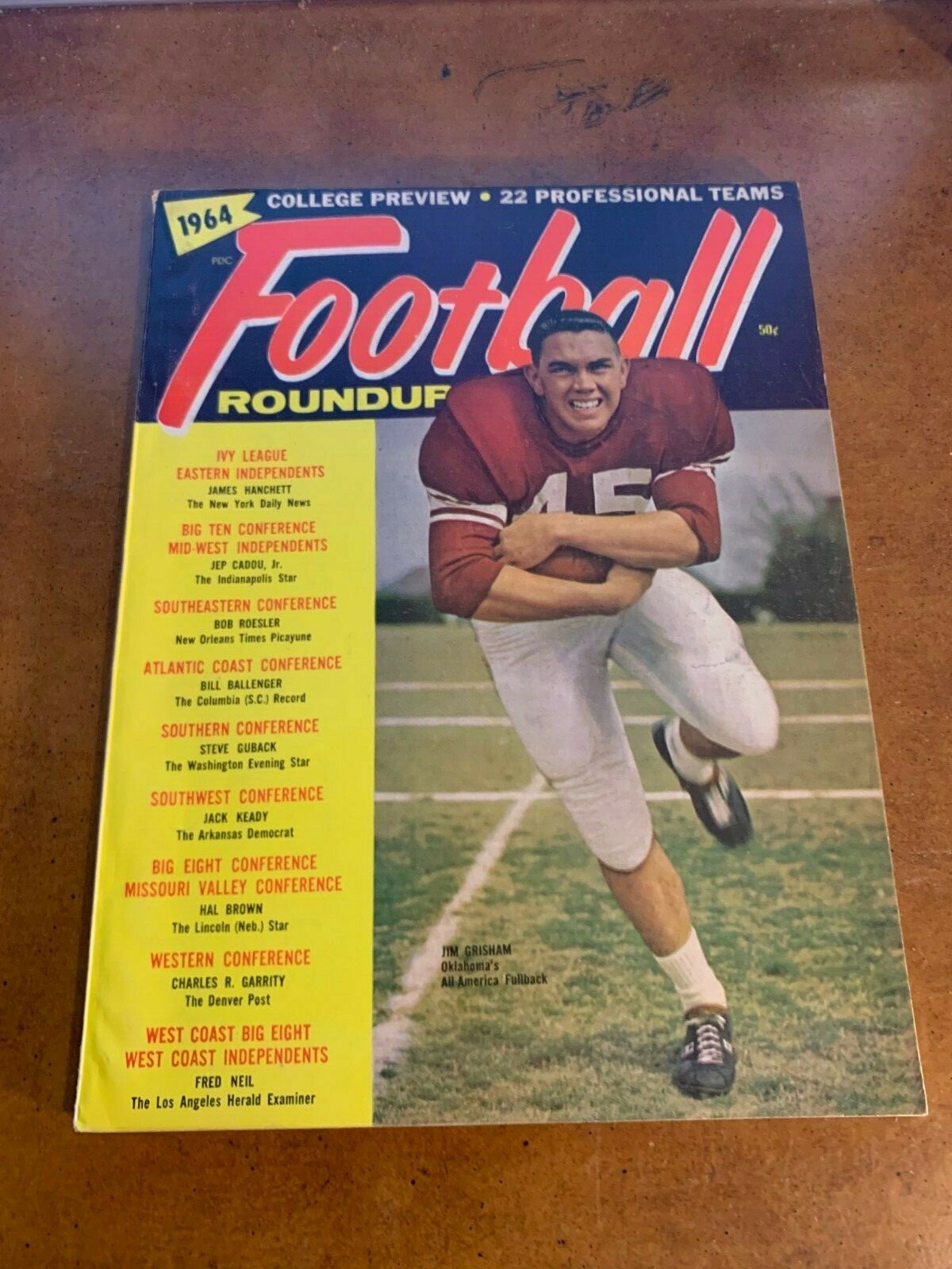 1964 Football Roundup Magazine Jim Grisham Oklahoma Sooners Cover
