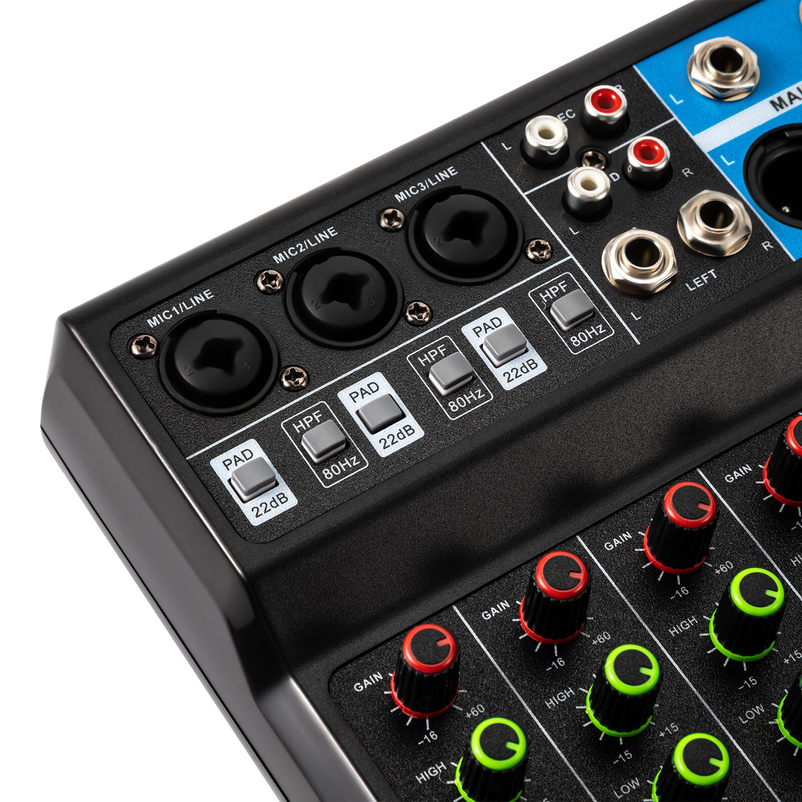 5-Channel Mixing Console Live Studio Audio Mixer Sound Board DJ USB Interface