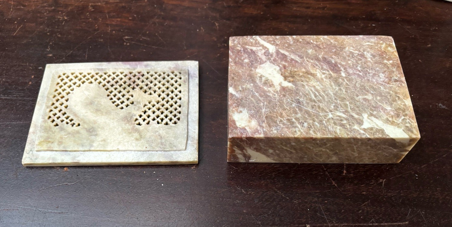 Stone Carved Whimsical Whale Rectangular Trinket Box