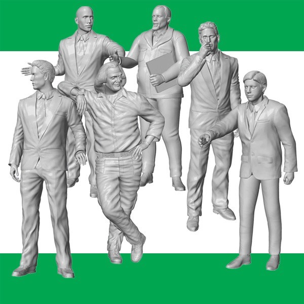 G SCALE EVERYDAY FIGURES (BATCH C) 1/24 UNPAINTED RESIN 3DP 250 VARIETIES