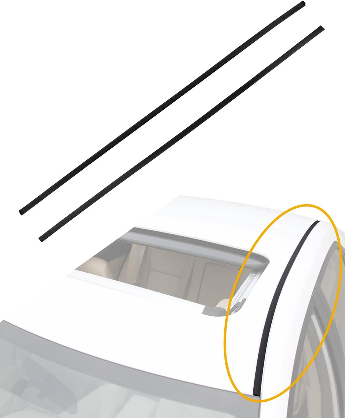 Roof Drip Molding Trim 2PCS Weatherstrip Seal Toyota Corolla 2009-2013 Rooftop