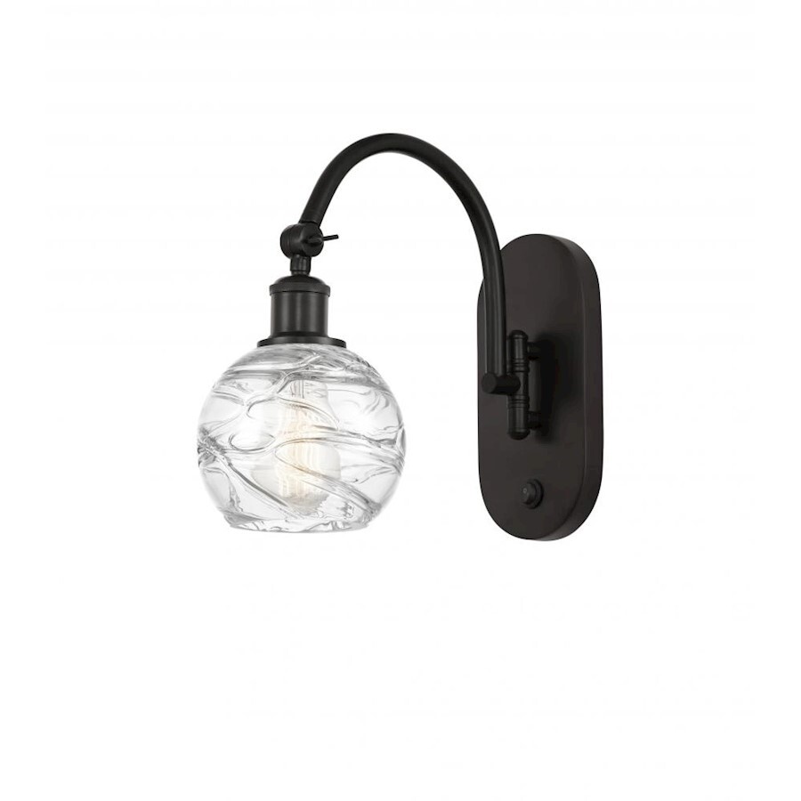 Innovations Ballston Athens DC Swirl 6" Sconce 1W, BZ - 518-1W-OB-G1213-6