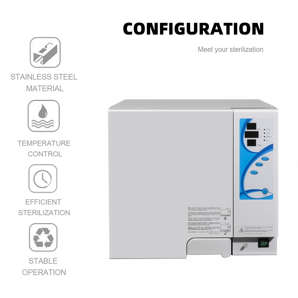18L Dental Autoclave Steam Sterilizer with Drying Function Disinfection Unit US