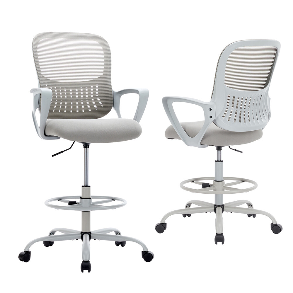 Ergonomic Office Swivel Drafting Chair Adjustable Height Mesh Rolling Desk Chair