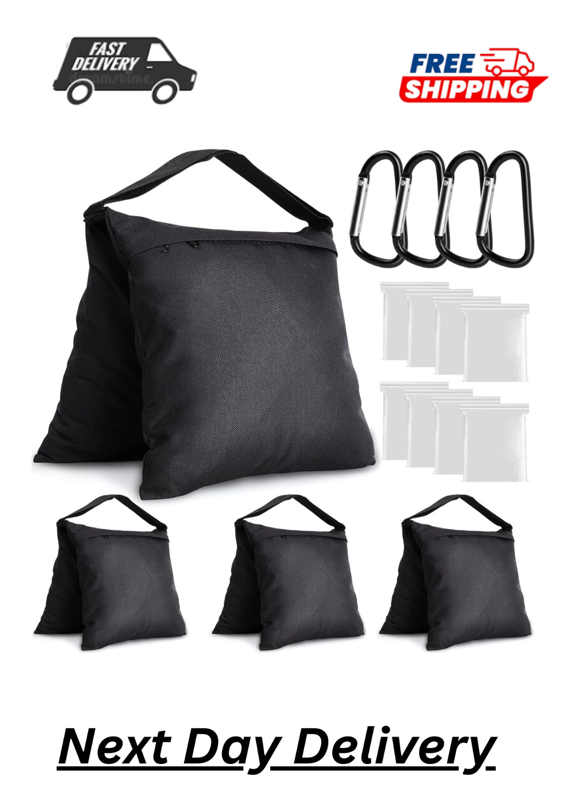4 Packs Sandbags Weight Bags for Light Stand Photography Video Equipment, Heavy
