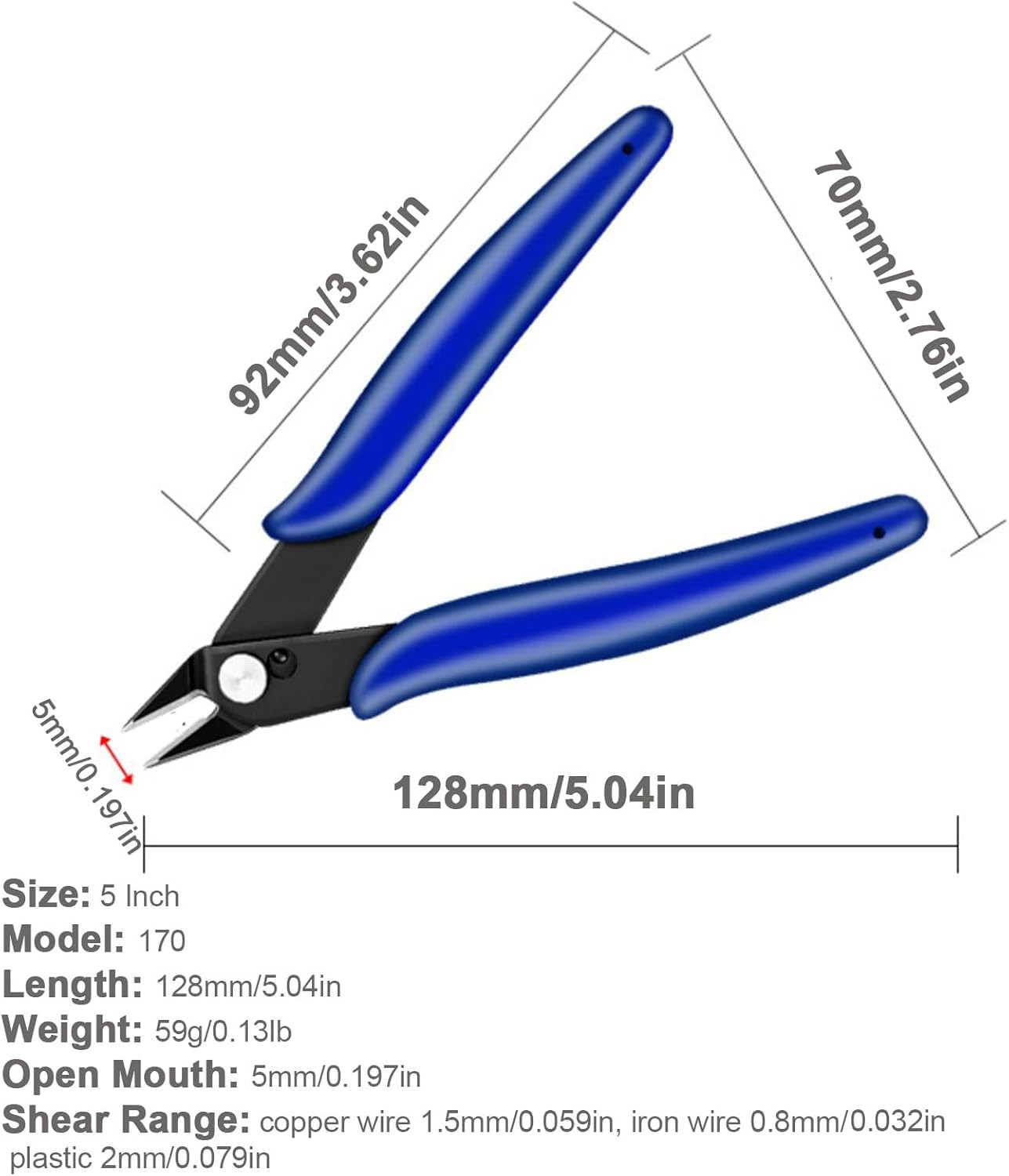 Flush Cutters, 2 PCS Micro Wire Cutters for Craft, Jewlery Making, Electronics,