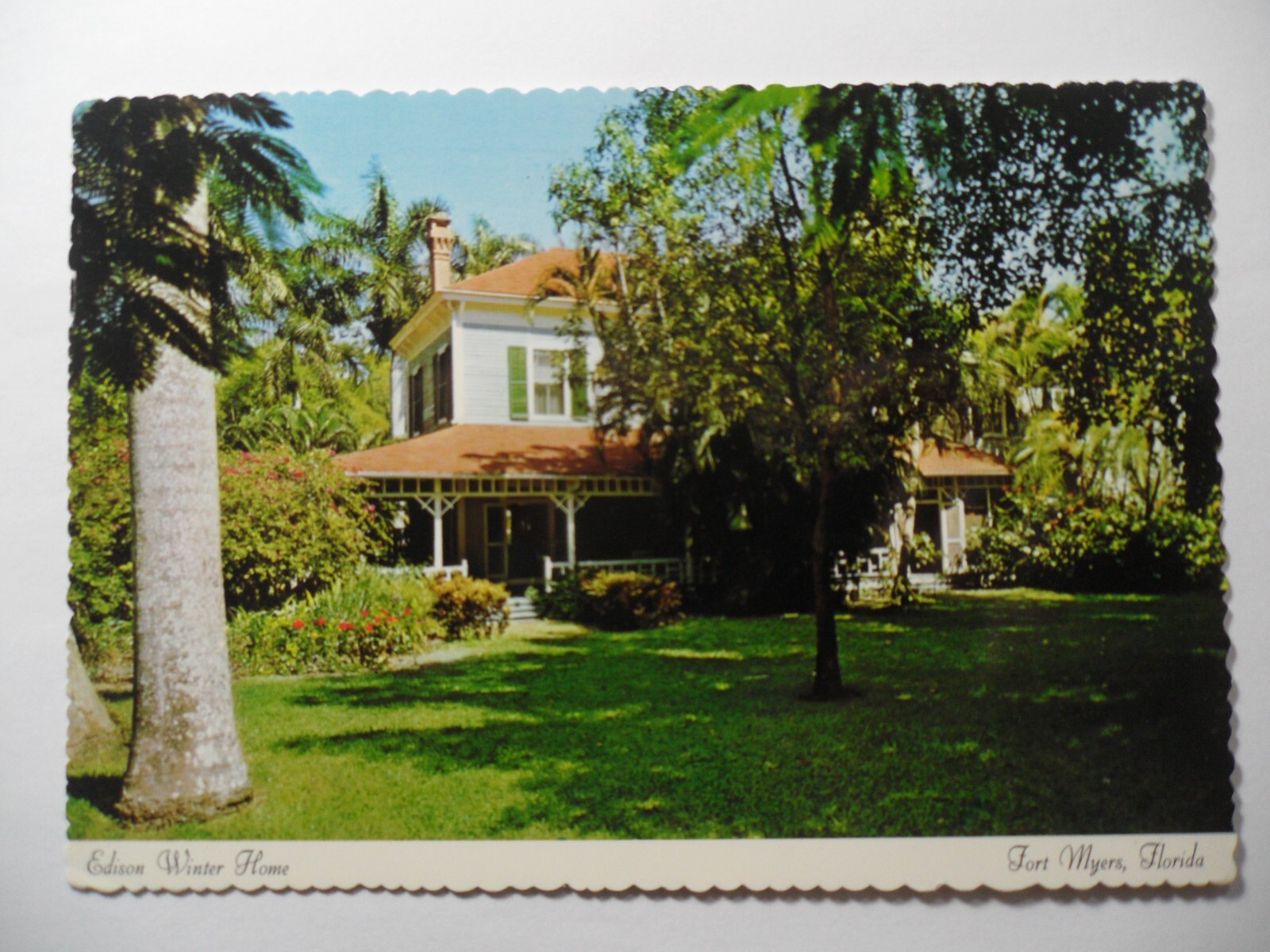 STAMPMART : USA EDISON WINTER HOME FLORIDA POSTCARD USED TO WASHINGTON