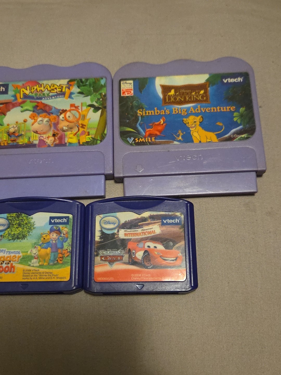 VTECH GAME LOT. 6 GAMES TOTAL. 3 BIG, 3 SMALL. ALL VTECH
