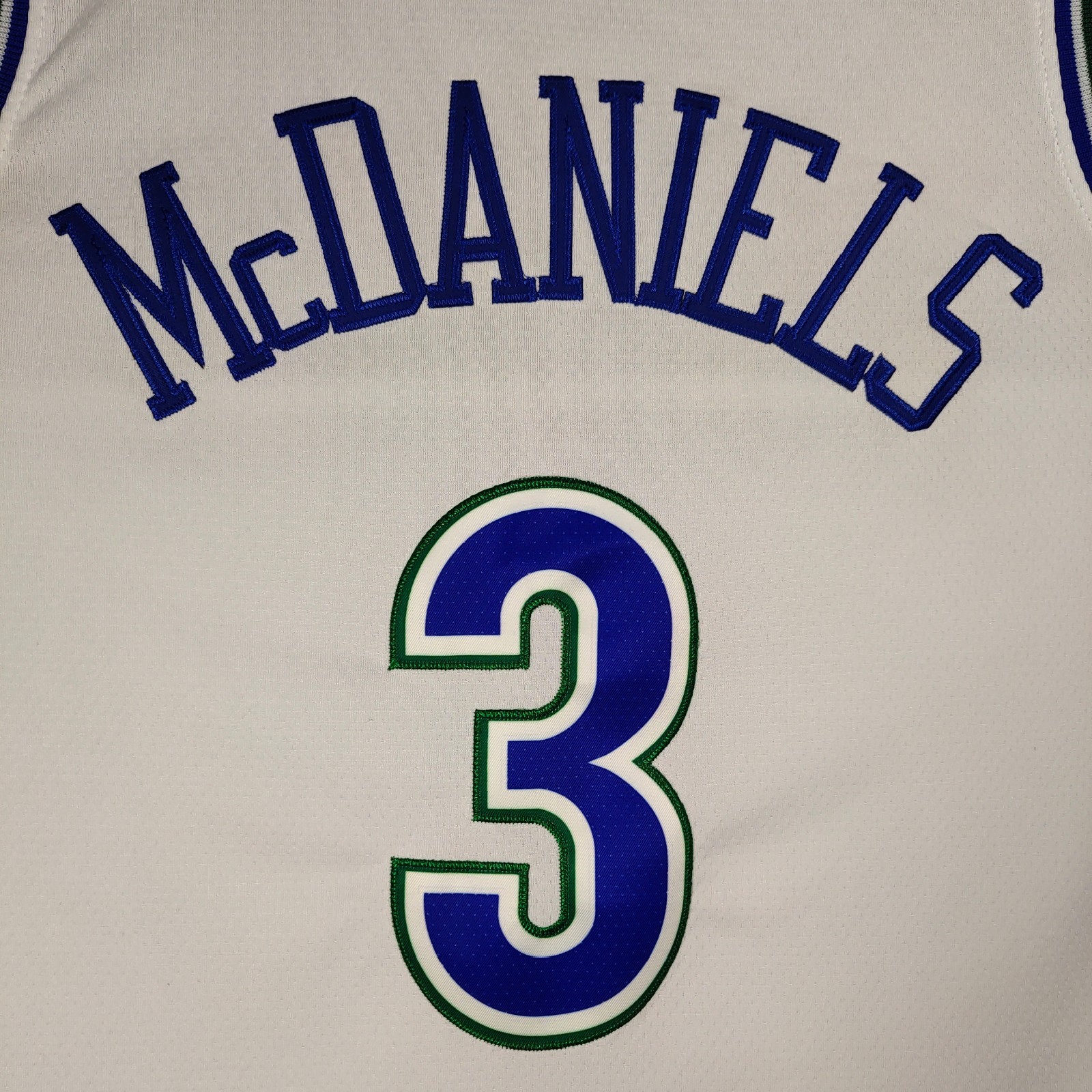 Jaden McDaniels White Embroidered Sizes S-2XL