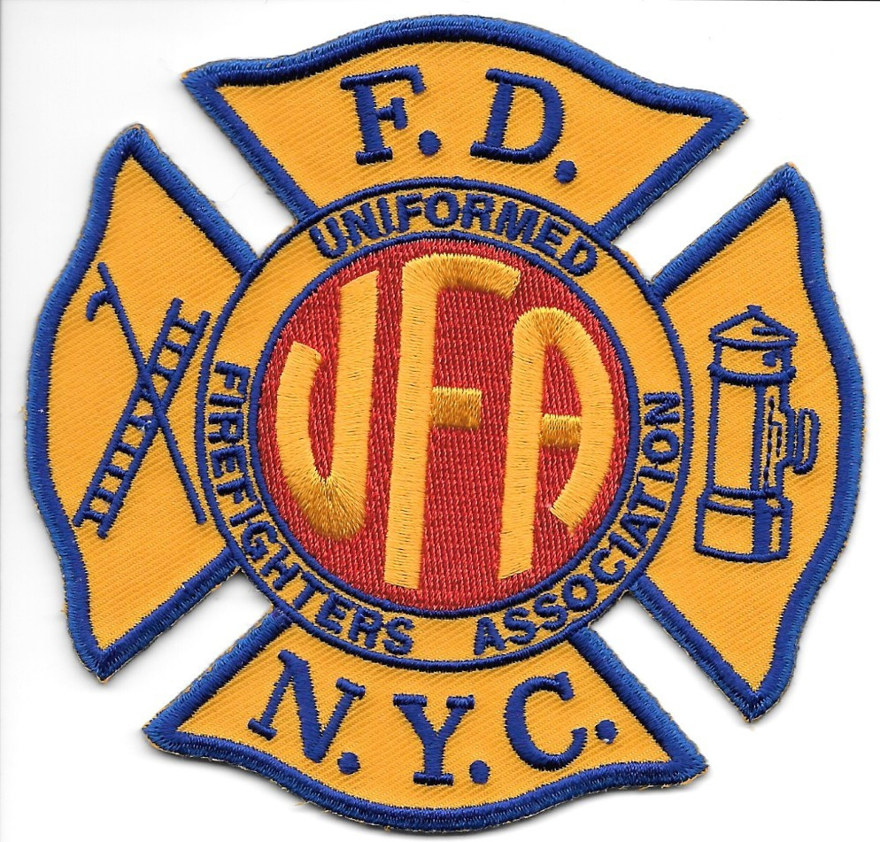 New York City FDNY  Uniformed Firefighters Assn., NY (4" x 4" size) fire patch