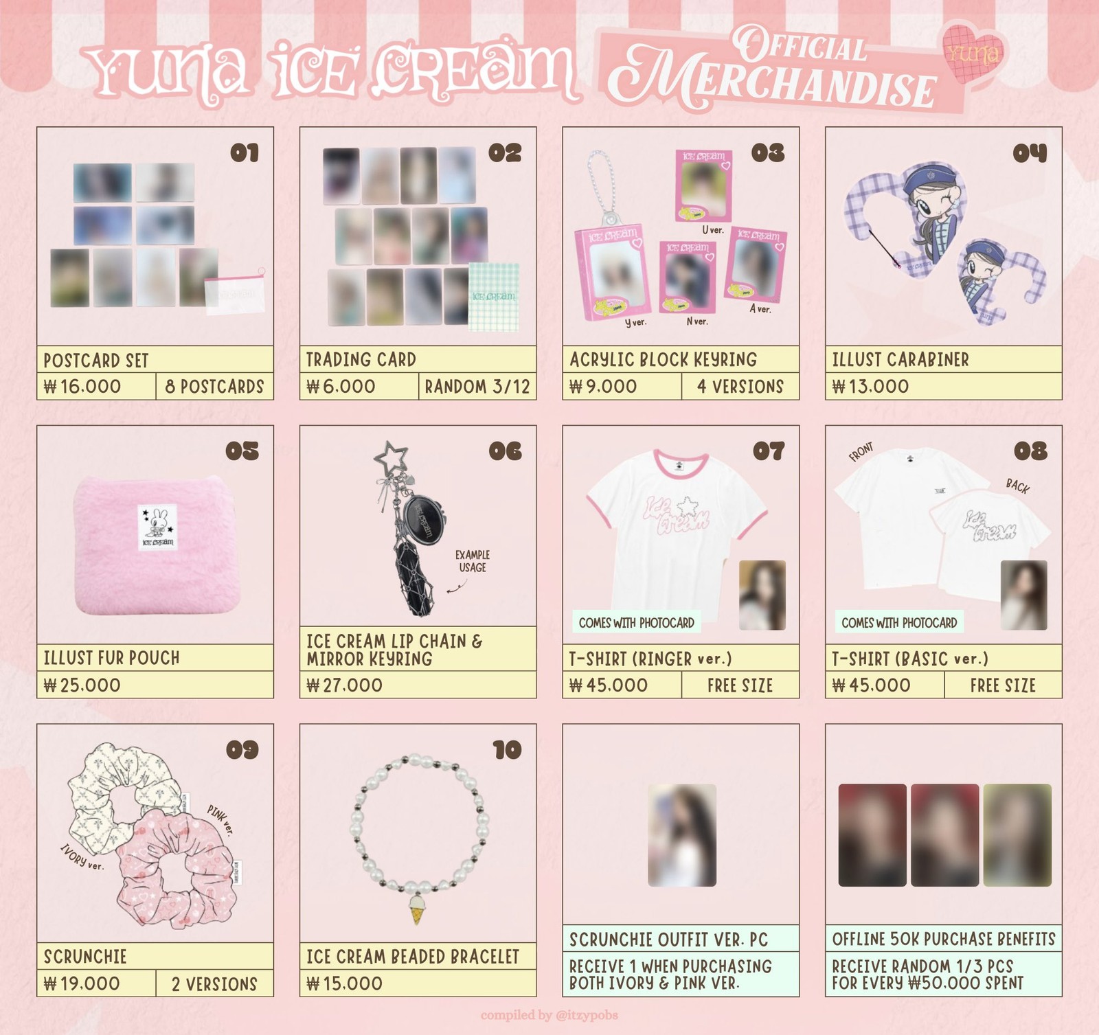 SHIN YUNA MAKESTAR POP-UP STORE MERCH ITZY ICE CREAM DEBUT SOLO OFFICIAL POB PAD