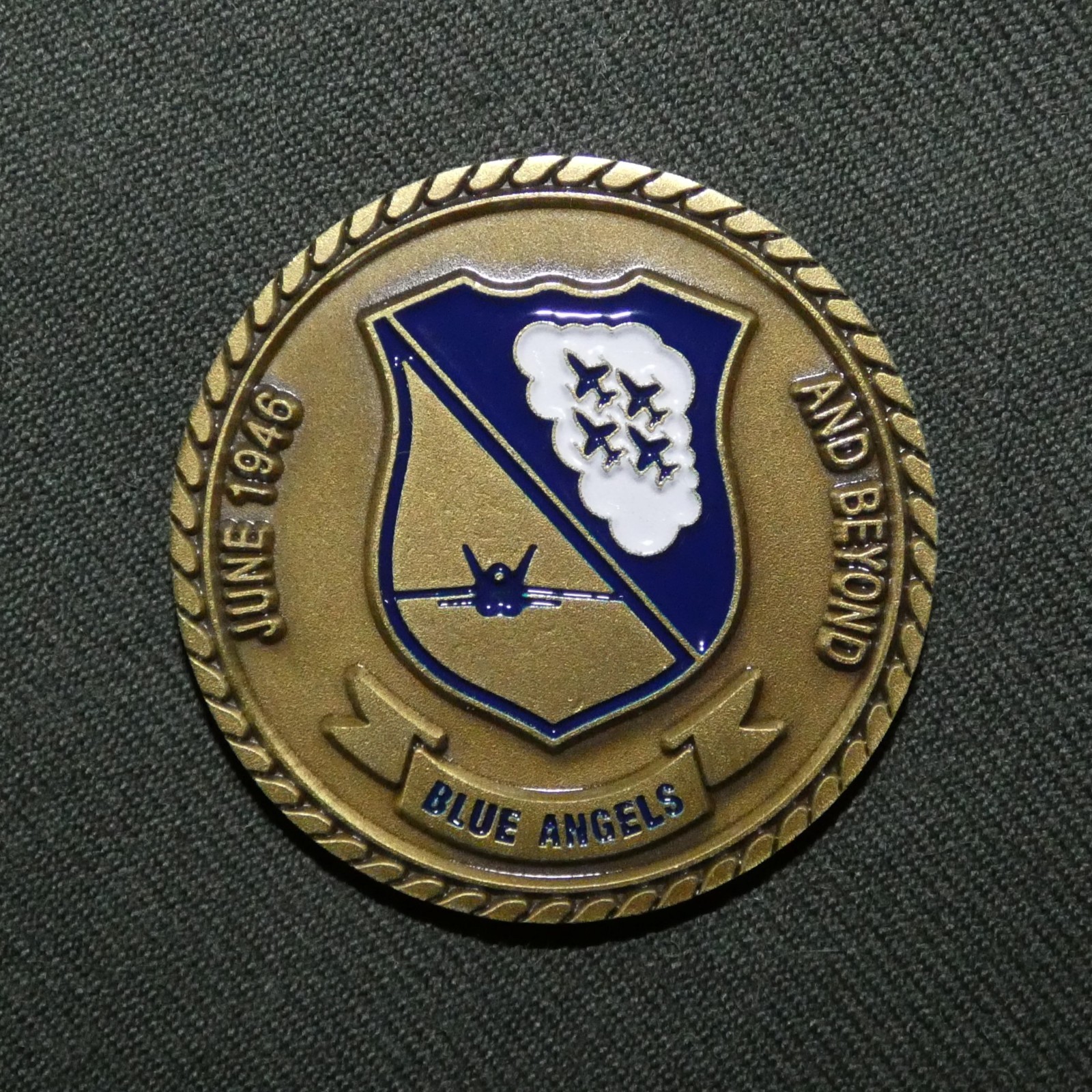 US Navy Flight Demonstration Squadron Blue Angels Challenge Coin