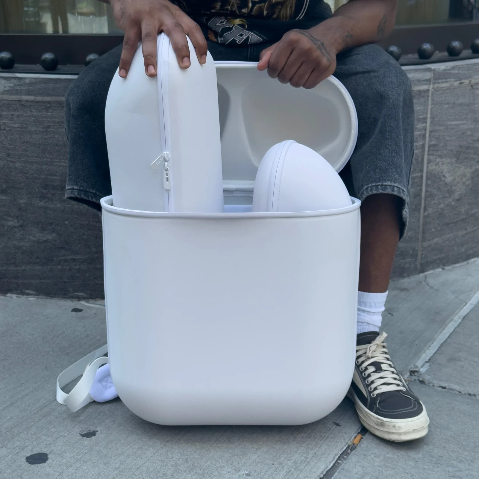 BRAVEST STUDIOS - AIRPACK “AIRPOD” BACKPACK | WHITE | FAST SHIP
