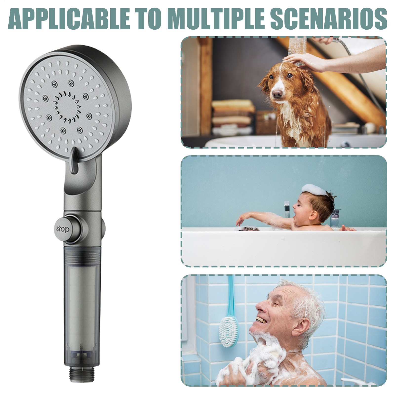 HydroBoost High Pressure 5-Mode Filtered Shower Head, HydroBoost Shower Head
