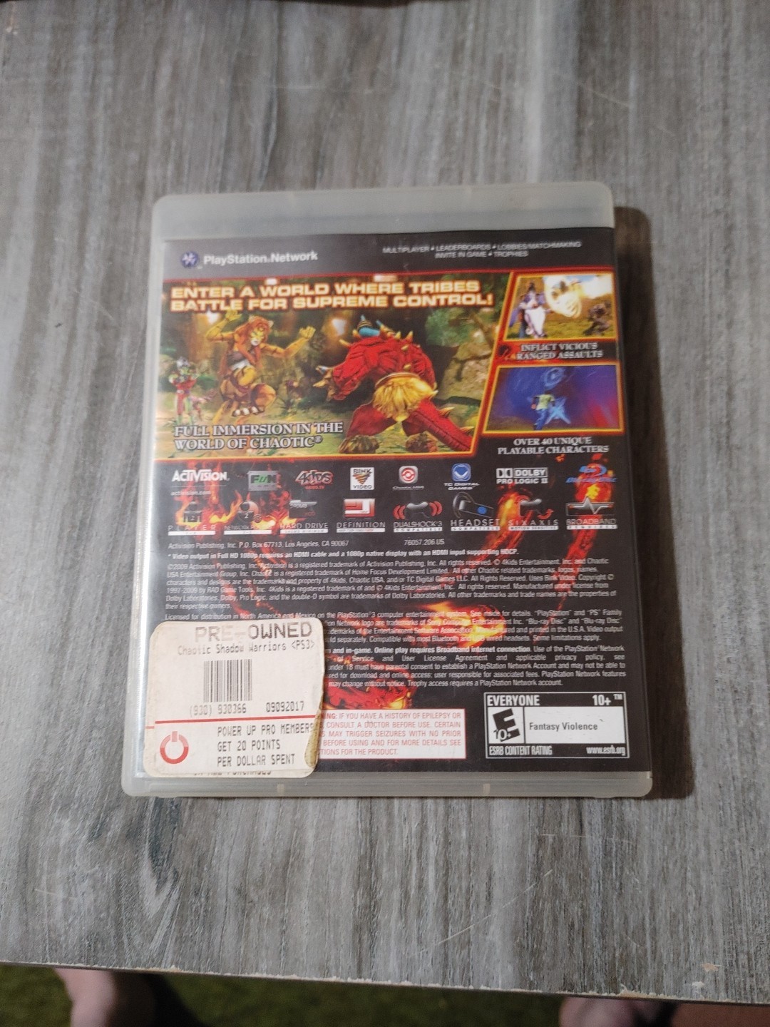 5R - Case Only Chaotic: Shadow Warriors (Sony PlayStation 3, 2009)